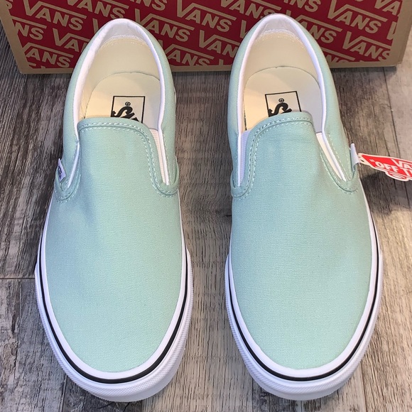 Vans aqua green slip on shoes sneakers - Picture 5 of 6